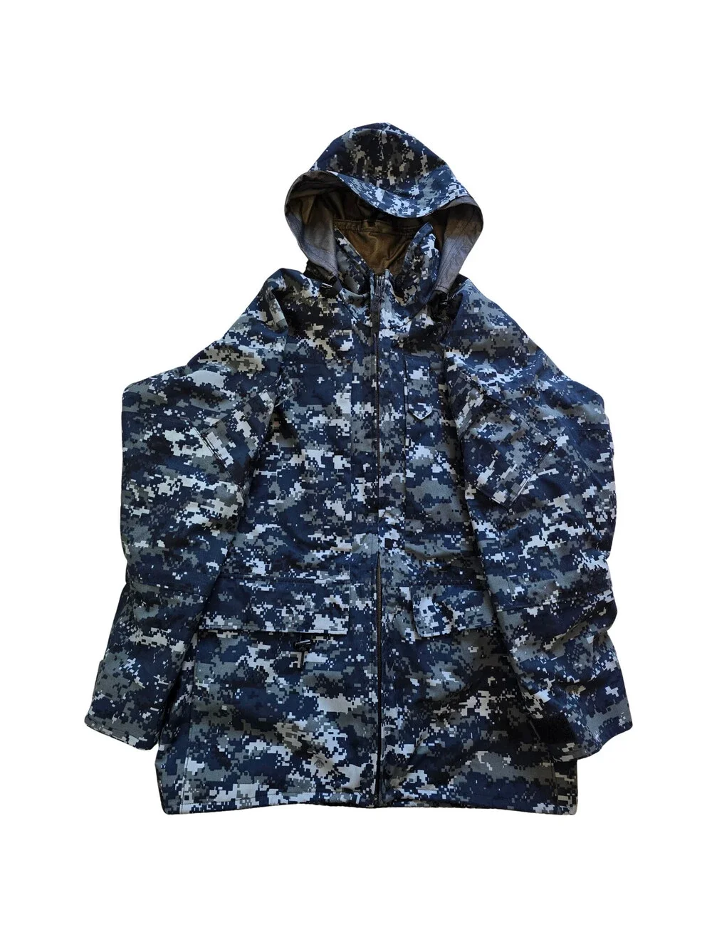 US Navy NWU Digital Blue Camo Parka Jacket | Mens M-Long | USA Military Gore-Tex